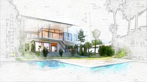 Luxury house with tropical garden and pool